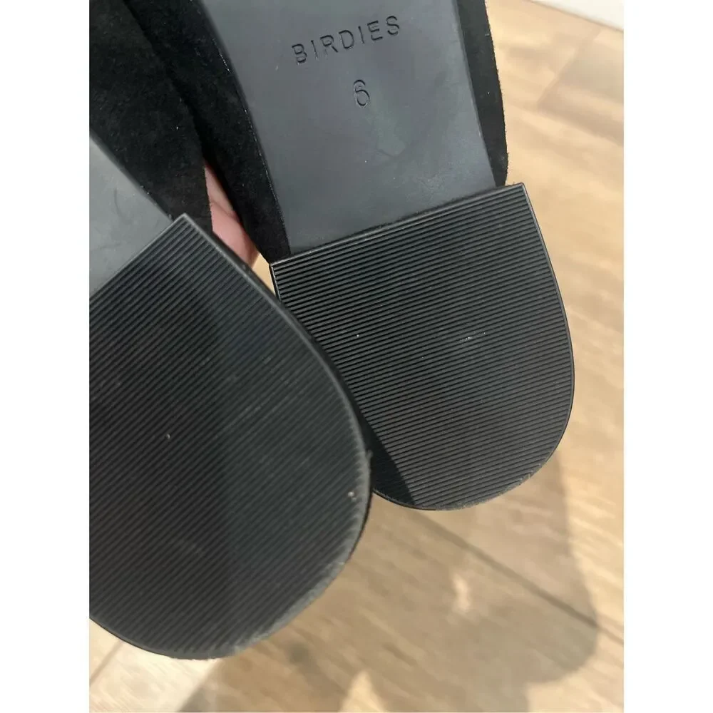 Birdies Black Suede Birdies Mules